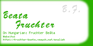 beata fruchter business card